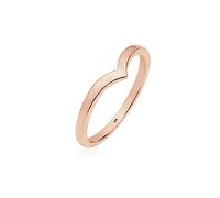 Elli Ring Damen V-Form Geo Stacking in 925 Sterling Silber Rosévergoldet