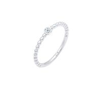 Elli Ring Damen Verlobung Geo Kugeln Diamant (0.03ct) 925 Silber