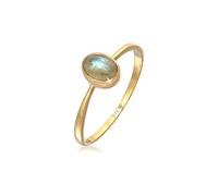 Elli Ring Damen Verlobung Solitär mit Labradorit Edelstein 375 Gelbgold