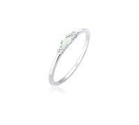 Elli Ring Damen Vintage mit Zirkonia Kristallen und Opal in 925 Sterling Silber