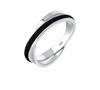 Elli Ring Damen Wickel Modern mit Emaille Weiß 925 Silber