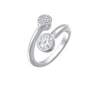 Elli Ring Damen Wickel Offen Silberfarben mit Kristallen