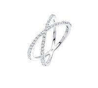 Elli Ring Damen Wickel X mit Zirkonia Kristallen in 925 Sterling Silber