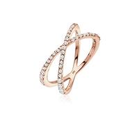 Elli Ring Damen Wickel X mit Zirkonia Kristallen in 925 Sterling Silber Rosévergoldet