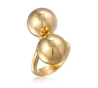 Elli Ring - Ring Rund Kugel Design Offen 925 Sterling Silber - Gr. 54 MM - in Gold - für Damen