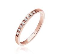 DIAMORE, Ring Aufsteckring Funkelnd Diamant (0.04 Ct) 925 Silber in gelb, Schmuck für Damen Gr. 52 mm