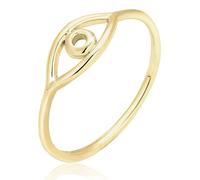 Elli Ringe - Ring Evil Eye Statement 375 Gelbgold - Gr. 52 MM - in Gold - für Damen