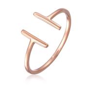 Elli Ringe - Ring Geo Statement Basic Minimal 750 Rosgold - Gr. 56 MM - in Gold - für Damen