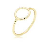 Elli Ringe - Ring Geo Trend Look Kreis Statement 375 Gelbgold - Gr. 52 MM - in Gold - für Damen