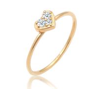 Ring Herz Trio Diamant (0.075 Ct.)Romantik 585 Gelbgold DIAMORE Gold 4N299/60X52