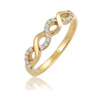 Elli Ringe - Ring Infinity Verlobung Diamant (0.09 ct.) 585 Gel - Gr. 58 MM - in Weiß - für Damen