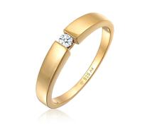 Elli Ringe - Ring Klassisch Bandring Diamant 0.06 ct. 925 Silbe - Gr. 56 MM - in Gold - für Damen