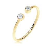 Elli Ringe - Ring Offen Statement Diamant 0.06 ct. 375 Gelbgold - Gr. 54 MM - in Weiß - für Damen