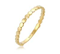 Elli Ringe - Ring Plättchen Rund Stapelring Geo Basic 375 Gelbg - Gr. 54 MM - in Gold - für Damen