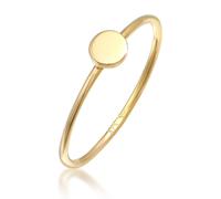 Fingerring ELLI PREMIUM "Plättchen Runde Form Statement 375 Gelbgold" Fingerringe Gr. 54 mm, ohne Stein, Gelbgold 375, 1 mm, goldfarben (gold) Damen (16790517-54) gold