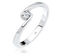 Ring Solitär Verlobung Diamant 0.03 Ct. 925 Silber DIAMORE Weiß 4O708/50X52