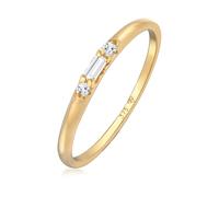 Elli Ring Damen Band Verlobung Baguette mit Topas Edelstein in 375 Gelbgold