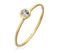 Fingerring ELLI PREMIUM "Solitär Mondstein Edelstein 375 Gelbgold" Fingerringe Gr. 58 mm, mit Steinen, Gelbgold 375, 1 mm, goldfarben (gold, transparent) Damen Fingerringe (86164940-58)