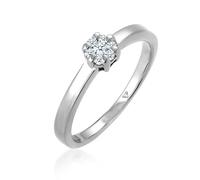 Ring Verlobung Diamant 0.12 Ct. Luxuriös 585 Weißgold DIAMORE Silber 54 (Artikelnummer: 4V778/50X54)