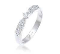 Elli PREMIUM, Ring Verlobung Glamour Diamant (0.16 Ct) 925 Silber in silber, Schmuck für Damen Gr. 52 mm