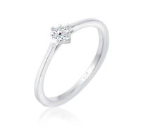 Elli DIAMONDS Ring Damen Verlobung Klassisch mit Diamant (0.06 ct.) in 925 Sterling Silber
