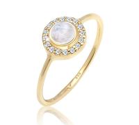 Elli|ElliDiamonds Ring Verlobung Mondstein Diamant (0,08 Ct) 585 Gelbgold, gold Gold