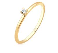 Elli Ringe - Ring Verlobung Solitär Diamant (0.015 ct.) 585 Gel - Gr. 54 MM - in Gold - für Damen