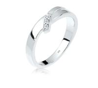 Elli DIAMONDS Ring Women Engagement Classic Trio with Diamond (0.04 ct.) in 925 Sterling Silver