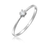 Elli Ringe - Ring Verlobungsring Diamant 0.11 ct. 585 Weißgold - Gr. 58 MM - in Weiß - für Damen
