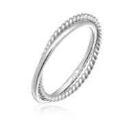 Elli PREMIUM - Wickelring Fein Gedreht 585er Weißgold Ringe Damen