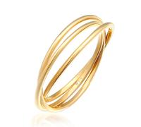 Elli Ringe - Ring Wickelring Trio Basic 375 Gelbgold - Gr. 52 MM - in Gold - für Damen