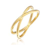 Elli Ringe - Ring X Kreuz Wickelring 375 Gelbgold - Gr. 58 MM - in Gold - für Damen