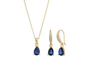 Elli Saphirblau Tropfen Zirkonia 925 Silber golfarben Damen