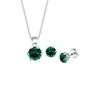 Elli Schmuckset Damen Basic Edel Elegant mit Kristalle Grün
