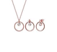 Elli Schmuckset Damen Damen Kreis Cut Out Edel mit Kristalle 925 Silber