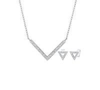 Elli Schmuckset Damen Dreieck Geo mit Kristalle in 925 Sterling Silber