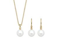 Elli Schmuckset Damen Elegant Set Ohrhänger Basic mit Muschelkernperlen