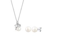 Elli Schmuckset Damen Engel Anhänger Elegant mit Süßwasserzuchtperle aus 925 Sterling Silber