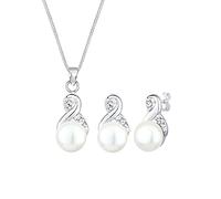 Elli Schmuckset Infinity Perlen Swarovski® Kristalle Cute Silber (Silber/45 cm)