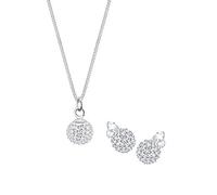 Elli Schmuckset »Kugel Kristalle Sterling Silber«, weiß