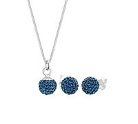 Elli Schmuckset »Kugel Swarovski® Kristalle Sterling Silber«, blau