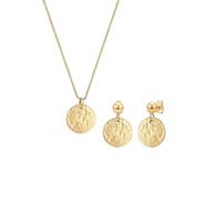 Elli Schmuckset Damen Plättchen Anhänger Organic Kugel Set Ohrhänger in 925 Sterling Silber