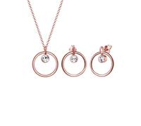 Elli Schmuckset Damen Damen Kreis Cut Out Edel mit Kristalle in 925 Sterling Silber