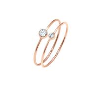 Elli Ring Damen Set Elegant Basic mit Kristallen 925 Silber