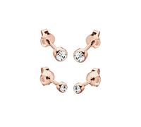 Elli Set Kreis Glassteine Blau 925 Sterling Silber rosefarben Damen