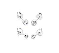 Elli Set Kreis Glassteine Blau 925 Sterling Silber silberfarben Damen