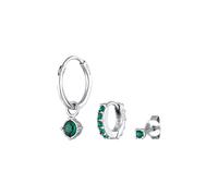 Elli - Set Kristall Ohrstecker Creolen 925 Silber Ohrringe 1 ct Damen