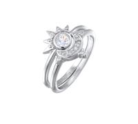 Elli Set Mond Sonne Zirkonia 925 Sterling Silber vergoldet 52 Damen
