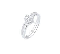 Elli Ring Damen Set Solitär Dreieck Zirkonia Edel in 925 Sterling Silber