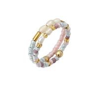 Elli Set Süßwasser-Zuchtperlen Glasbeads 925 Silber vergoldet 52 Damen